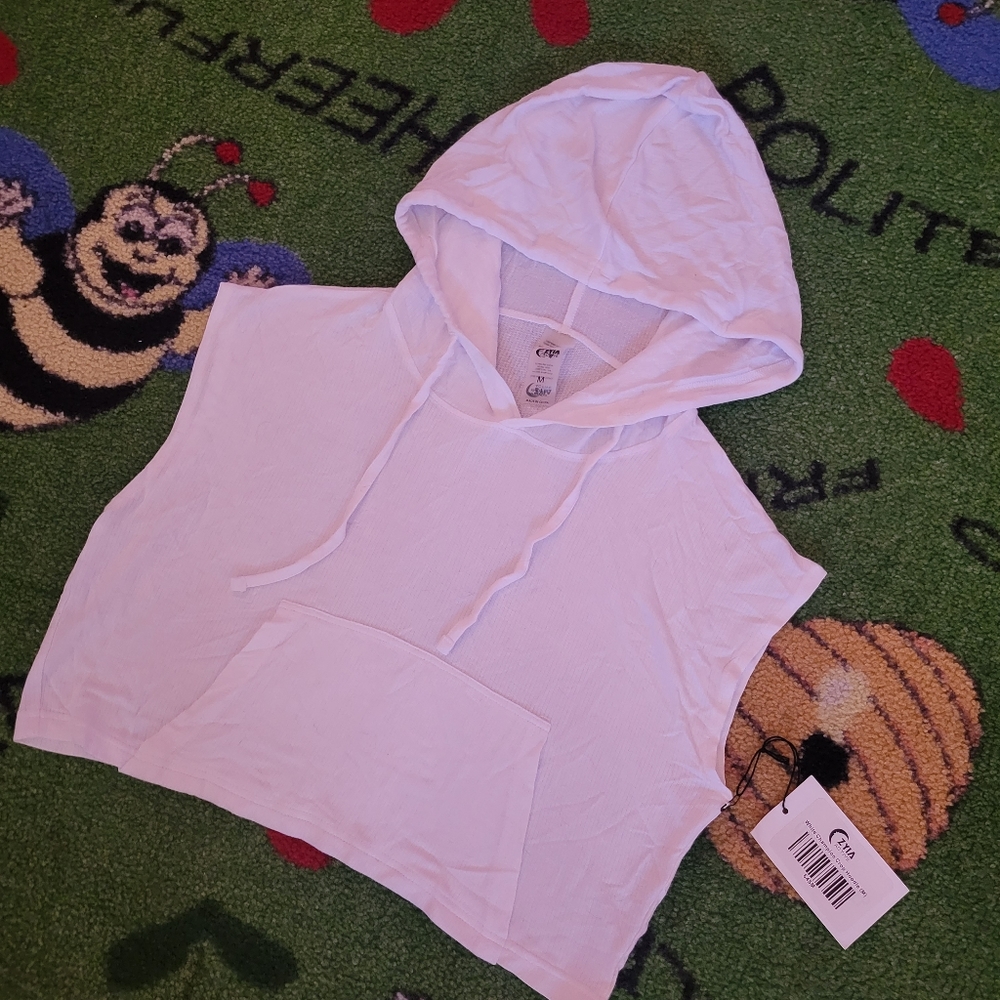 Zyia Women's White Champion Crop Hoodie Medium NWT